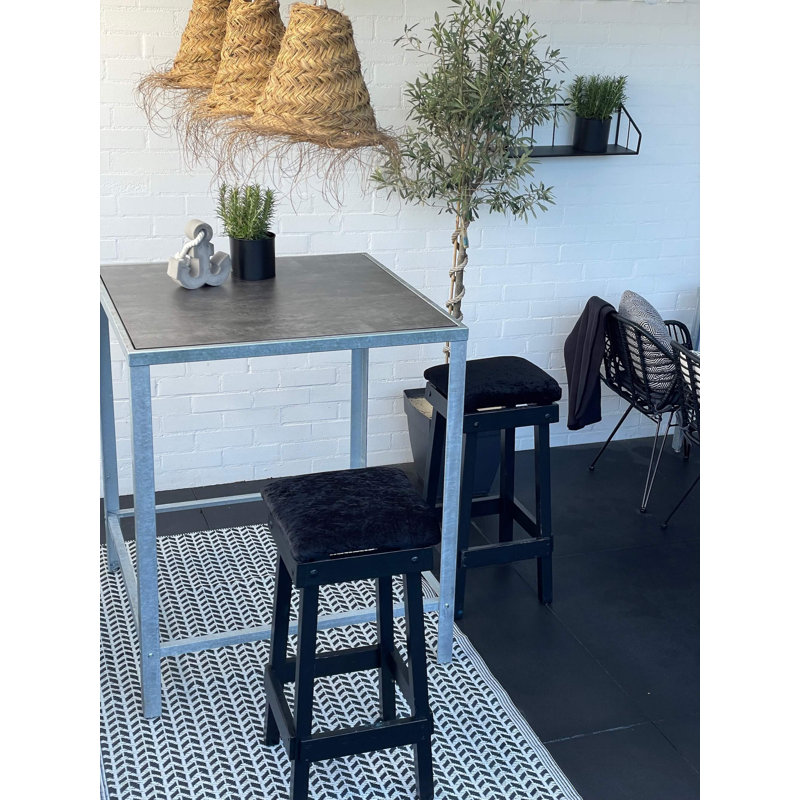 Koga Square Metal Outdoor Bar Table , 95cm cm W 95cm cm D