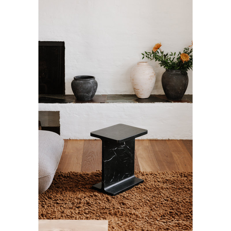 Marble End Table, Black