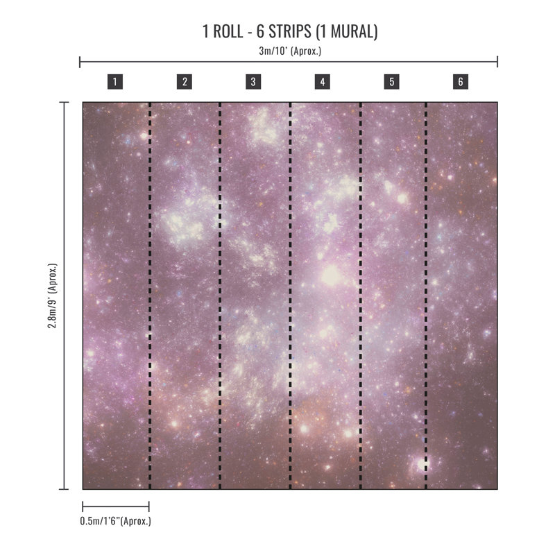  2.8m x 3m Matte Wall Mural, Lilac