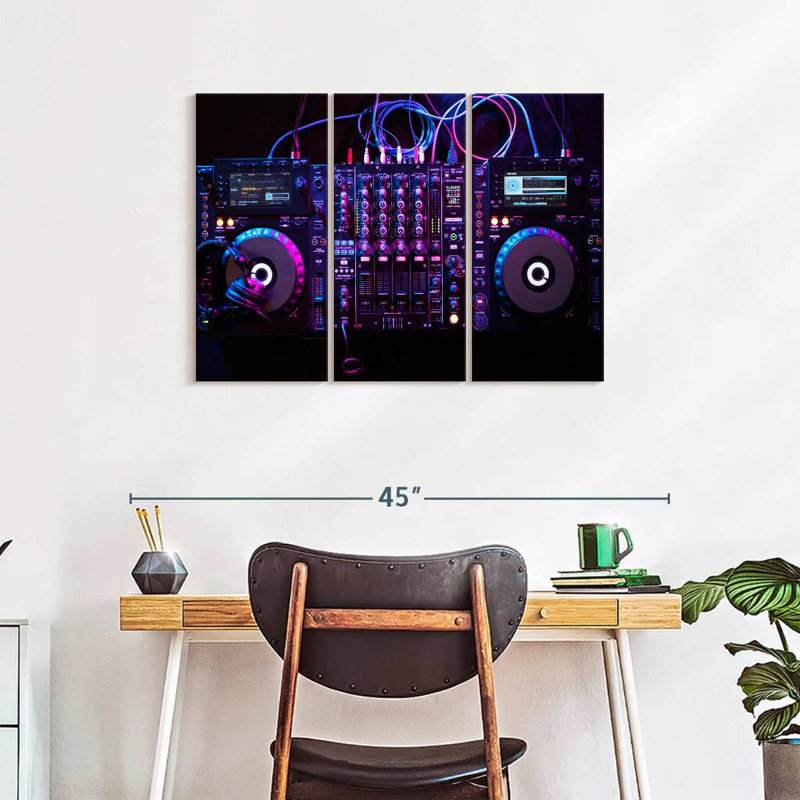 " DJ Audio Controller " Set, 24" H x 38" W x 1.25" D