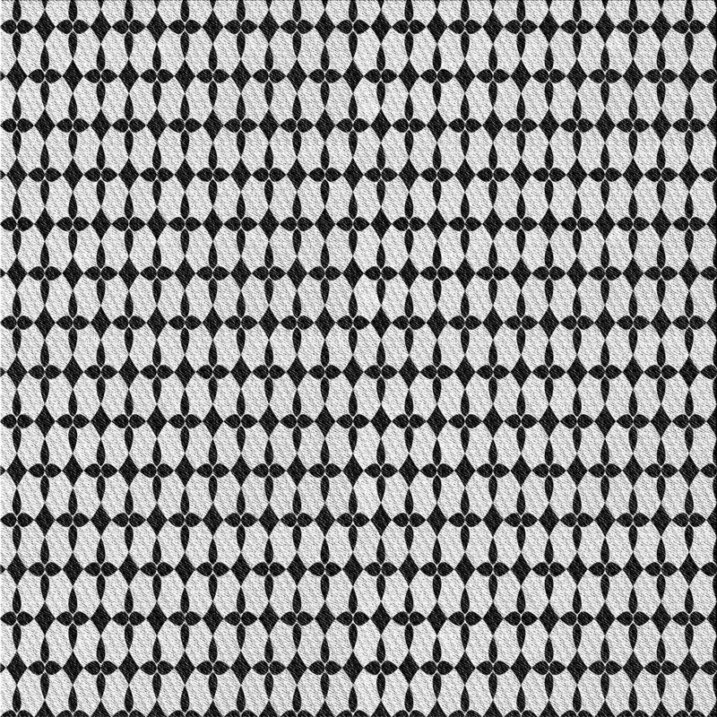 Tapis noir/blanc à motifs Zandra, Carré 4 pi