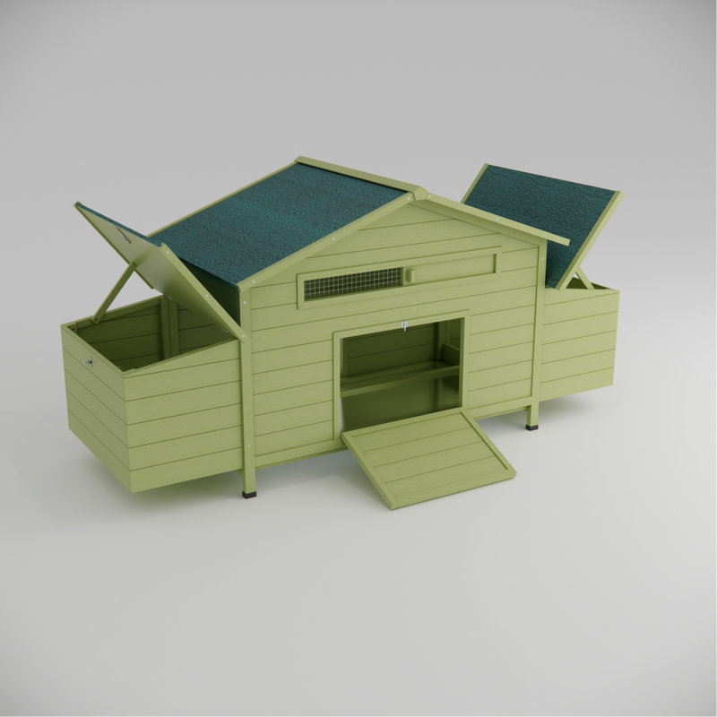 Poulailler de 11,12 pi², bonne ventilation, conception résistante, 2 portes de gamme, boîtes de nidification, fenêtres de ventilation à l'intérieur du perchoir,