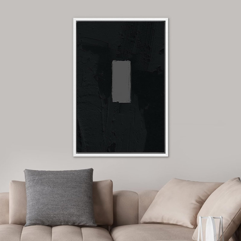 Décoration murale nordique contemporaine minimaliste minimaliste géométrique noire, Cadre flottant blanc
