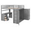 Lit mezzanine double avec tiroirs, bureau et garde-robe