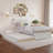 Lamareon Solid Wood Platform Bed with Footboard & Roll Out Trundle Bed-245492668-245492669