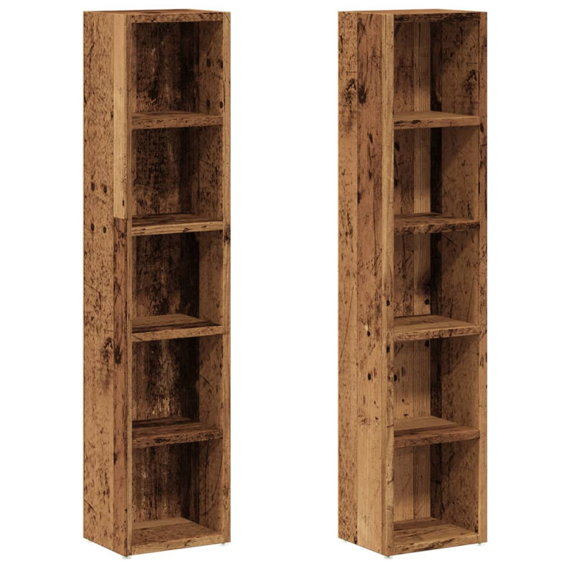CD Multimedia Storage Rack, Old Wood