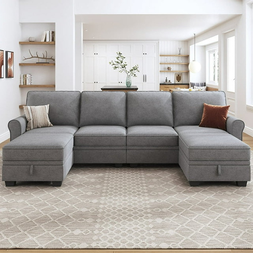 U shaped deals sectional with storage