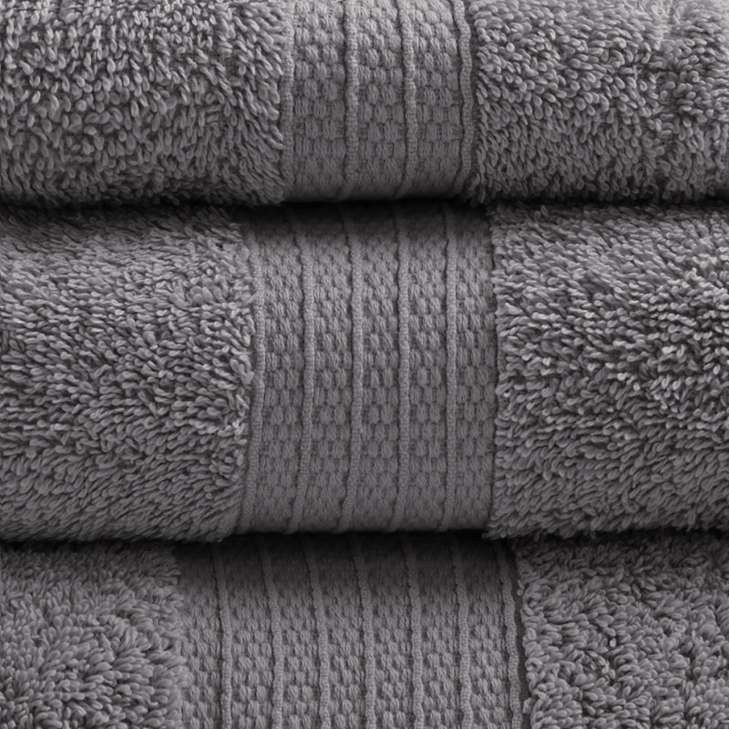 6 Piece Organic Cotton Towel Set, Dark Gray