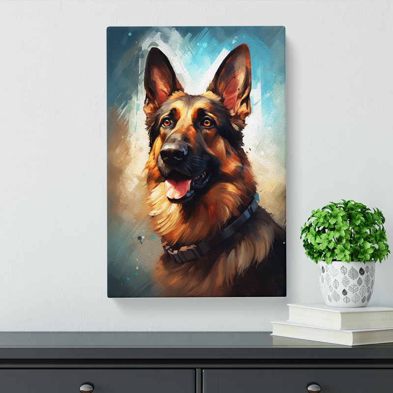 German Shepherd Informel No.3 - Print, 60cm H x 40cm W x 3cm D