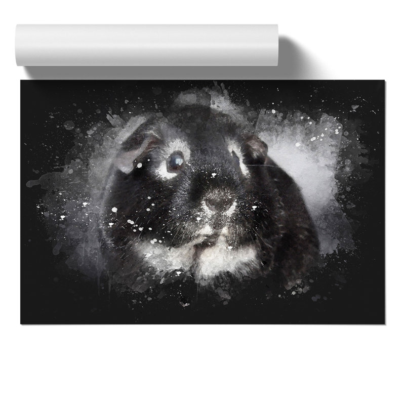 Guinea Pig Paint Splash - Frameless Print, 42cm H x 59cm W x 0.1cm D