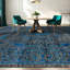 Tapis oriental en laine noué à la main en gris / bleu-65624932