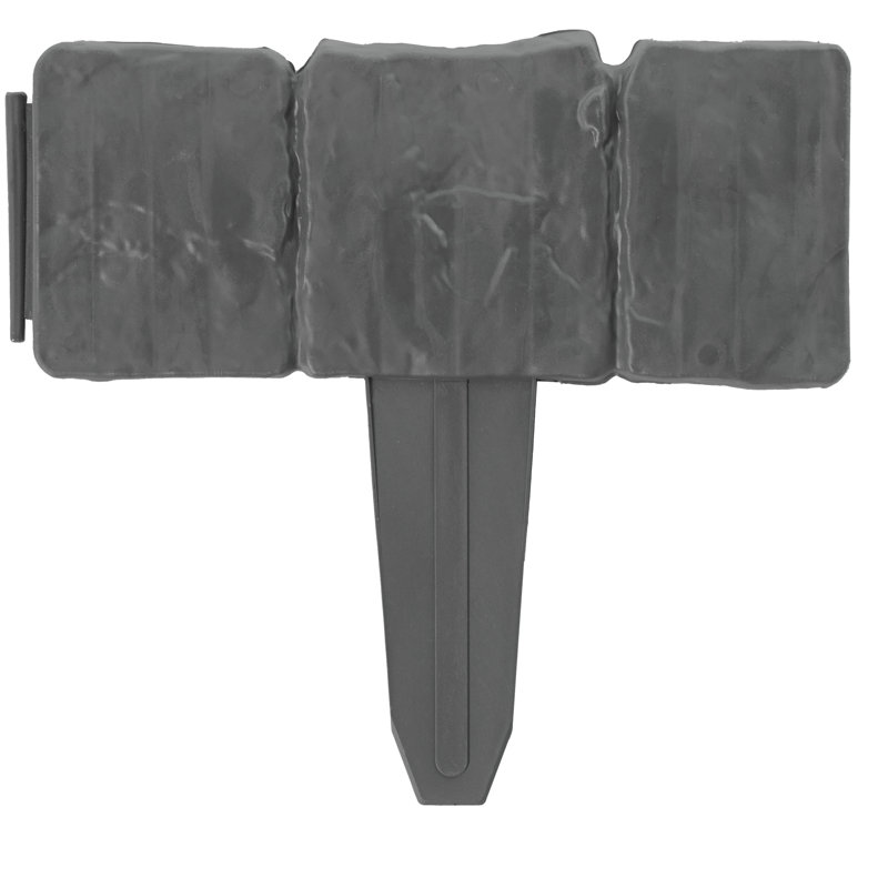 Gray Plastic Cobbled Stone Style Lawn Edging Set