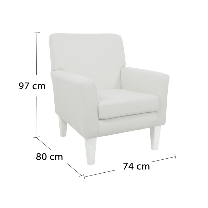 Ethan Upholstered Armchair, Beech, Angelina Ivory Pattern