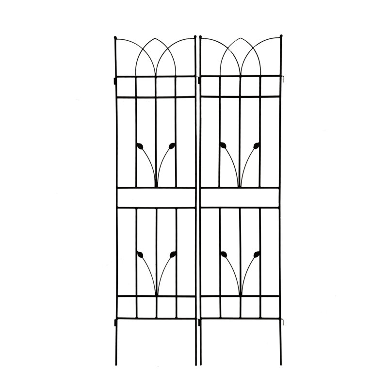 Paquet de 4 treillis de jardin en métal 71 po x 17,7 po antirouille pour plantes grimpantes, H 71 po x l 36,5 po x P 0,2 po