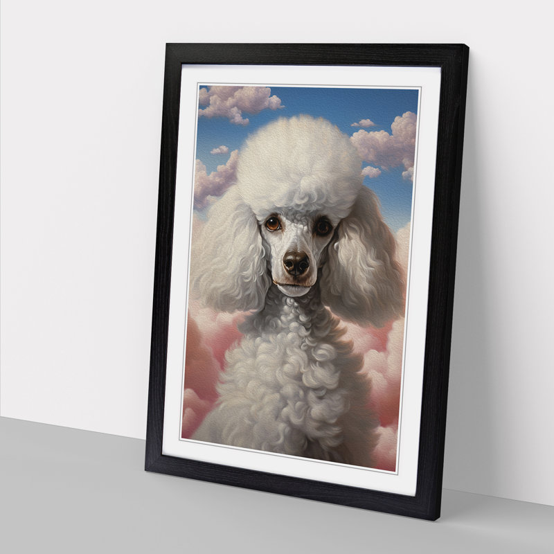Poodle Realism - Single Picture Frame Print on Wood, 34cm H x 25cm W x 2cm D, Black Framed