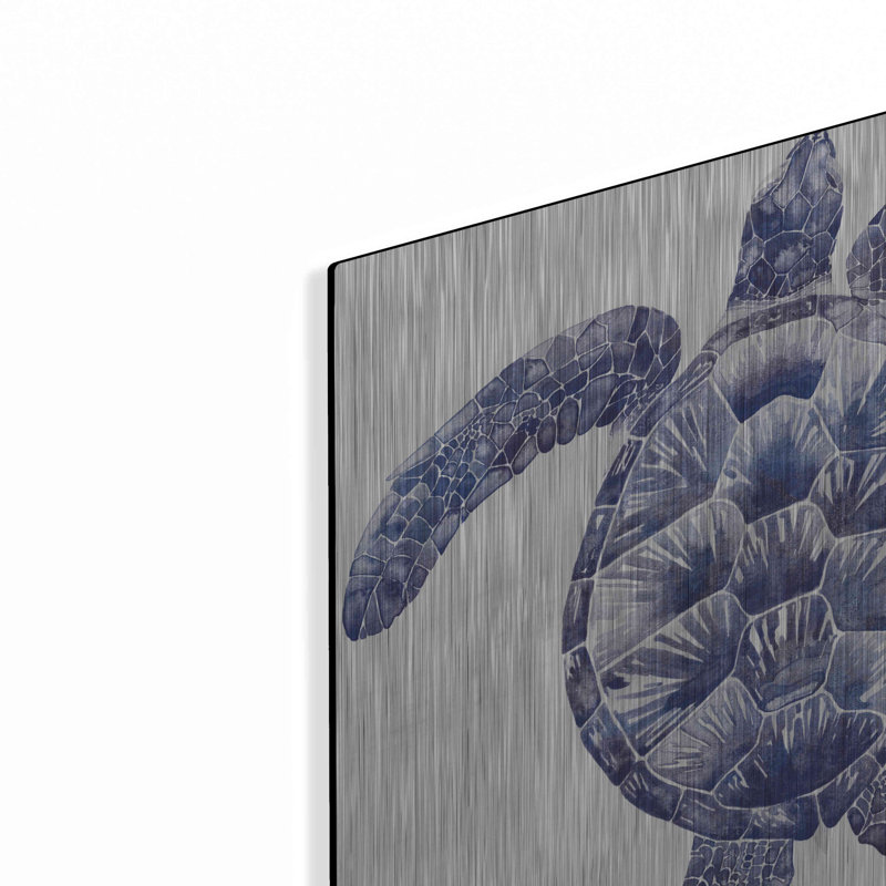 «Marine Turtle II» par Grace Popp sur métal, H 12 po x l 12 po