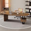 Bureau ovale brun en bois massif avec 1 tiroir-1588318290-1588318302