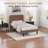 Upgraded Velvet Upholstered Platform Bed with Adjustable Headboard, Reinforced & Quiet Design, No Box Spring Needed, Sturdy Wood Slat Support, Easy Assembly-1138167106-1115971809