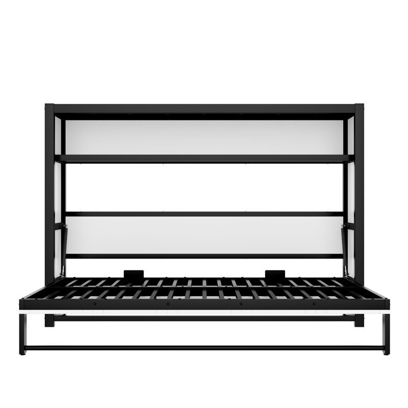 Murphy Bed With Shelves, White
