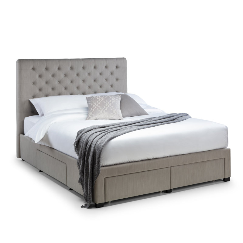 Rishi Upholstered Storage Bed, Kingsize (5'), Gray