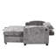 Canapé-lit convertible 61,6 po en chenille moderne avec dossier ajustable, 2 coussins, porte-gobelets, ports USB pour le salon, un appartement-1167189212
