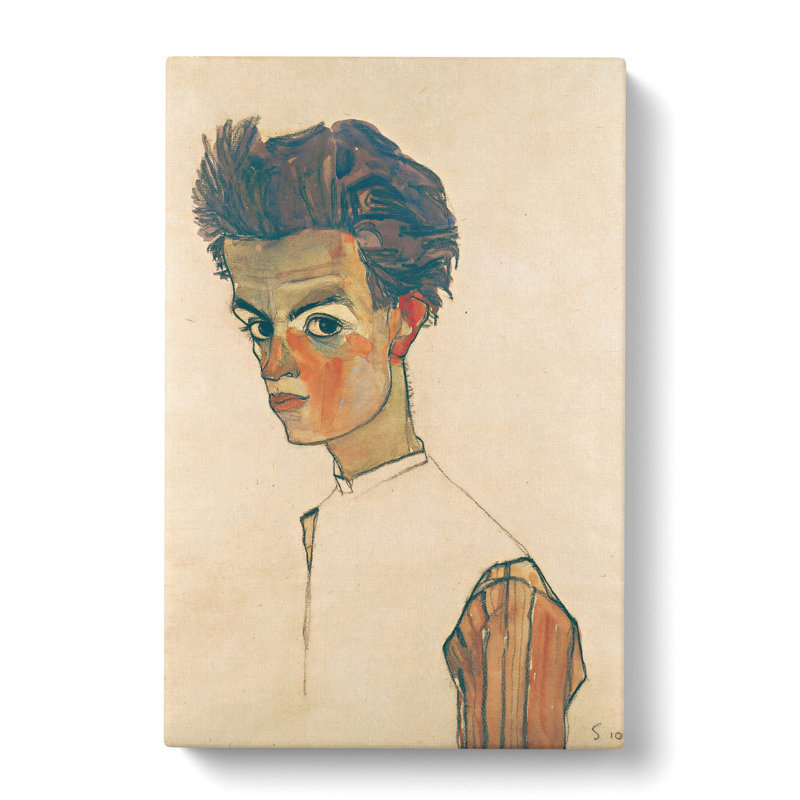 Self-Portrait Vol.6 by Egon Schiele - Wrapped Canvas Painting, 50cm H x 35cm W x 3cm D