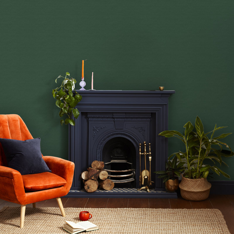 Envy Stitch Please Textured Plain Wallpaper, Green
