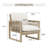 Outdoor 2-piece Acacia Solid Wood Chairs With Cushions