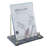 Black Marble Cookbook Display Stand with Brass Tone Metal Rail