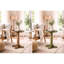 Table d'appoint compacte de couleur noix de cajou, plateau rond pour un encombrement minimal, pied central tourné, bois massif beige, profondeur 35,5 cm, largeur 56 cm, hauteur 56 cm, poids 5,5 kg, couleur, surface