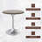 Heatherton 27" Round Dining Table with MDF Top and Brushed Silver Stainless Steel Pedestal Base Kitchen Table Seats 2-4 Person-205536110