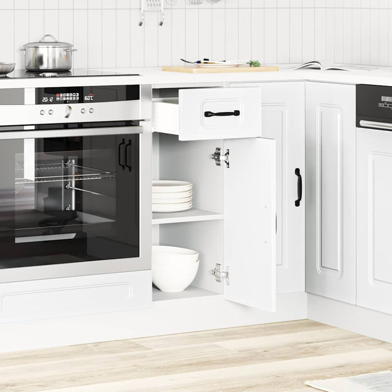 Kitchen Base Cabinet Kalmar Engineered Wood, White, 81.5cm H x 30cm W x 46cm D