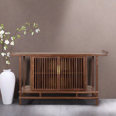 New Chinese Style Solid Wood Entryway Cabinet