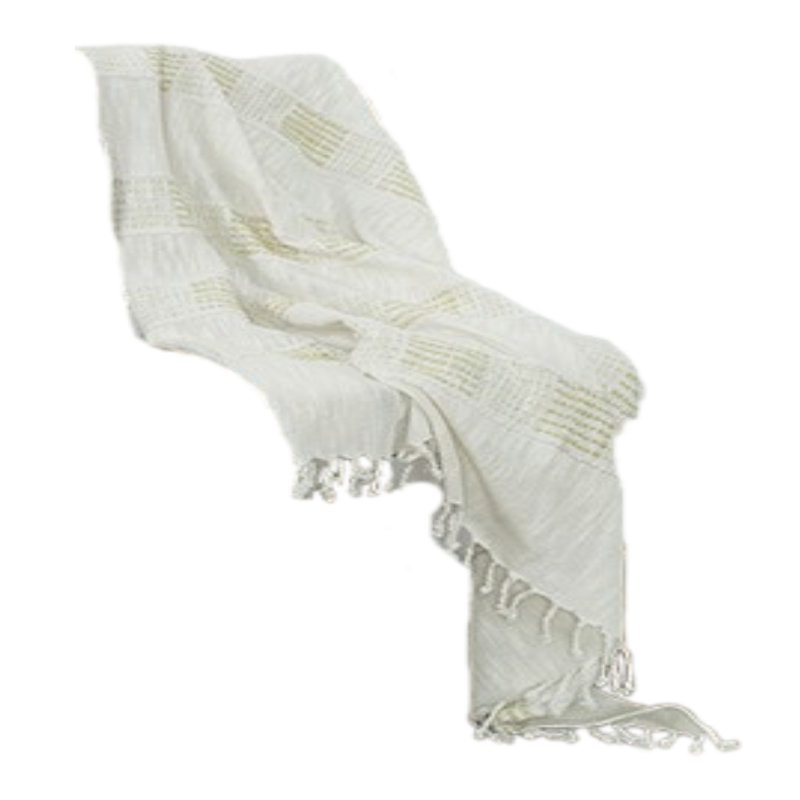 Jeté en coton naturel tissé