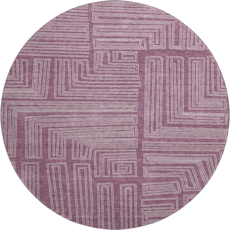 Premium Machine Washable Cortes AMF1045 Geometric Rug, Round 8'