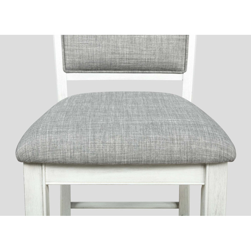 Tabouret de bar 2 pièces Farmhouse Style, Blanc, Blanc