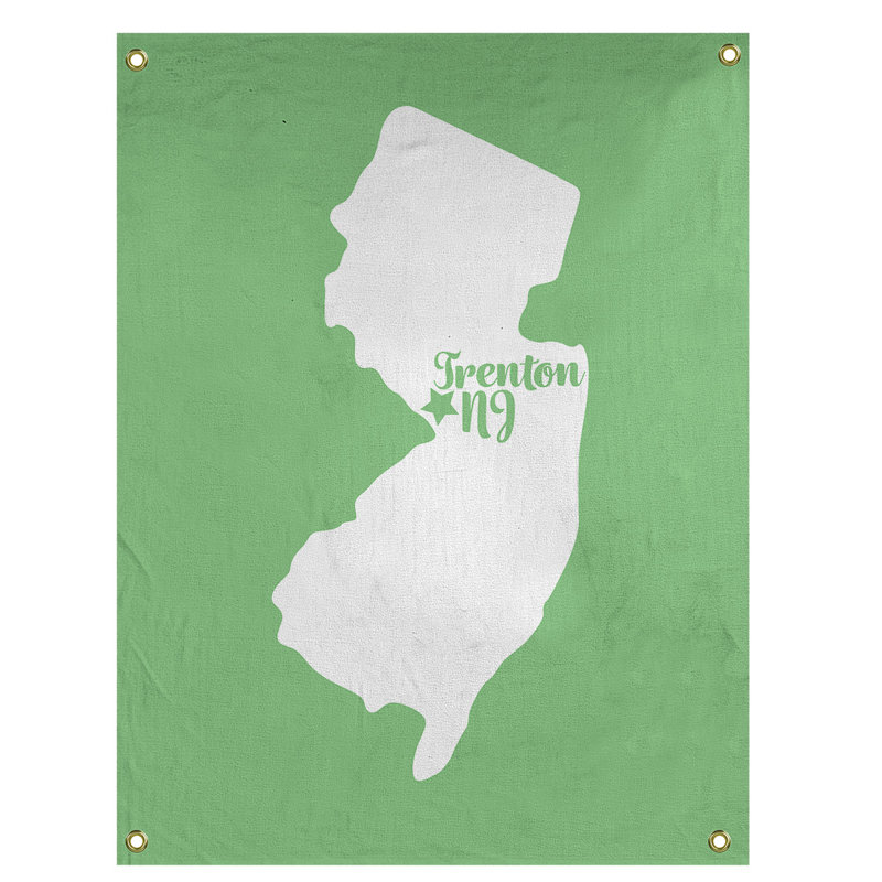 Tapisserie murale new jersey trenton, H 80 po x l 59 po, Vert