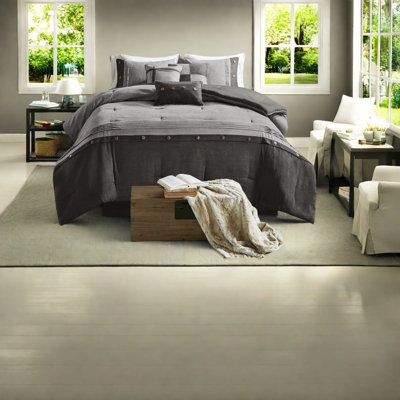 Luxurious Faux Suede Bedding Sets, Grey Comforter Collection For Home