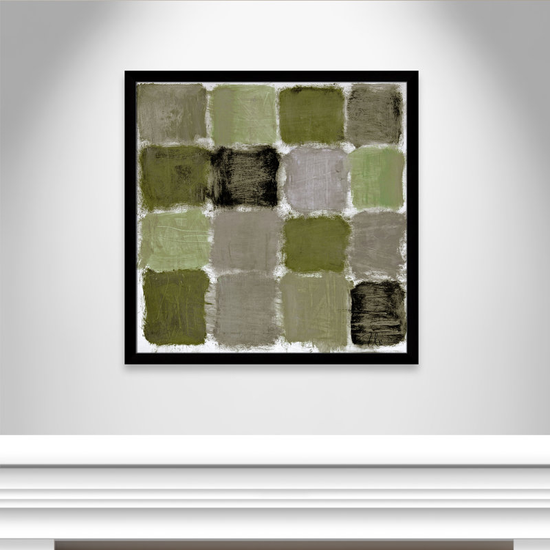 Reproduction de reflets verts par Casa Fine Arts, Impression encadrée noire sans passe-partout
