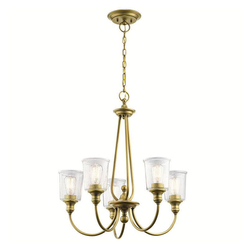 Eide 5 - Light Shaded Chandelier, Natural Brass