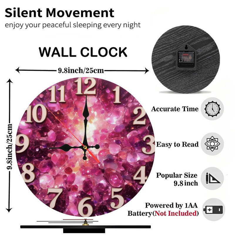 Horloge avec pierres précieuses roses