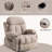Swinging recliner massage heated sofa, with USB and 2 cup holders in side pockets-1836463147