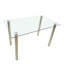 Table de salle à manger moderne 47 "en verre pour 47 personnes, table de cuisine avec pieds en métal argenté pour petits espaces-1649622589