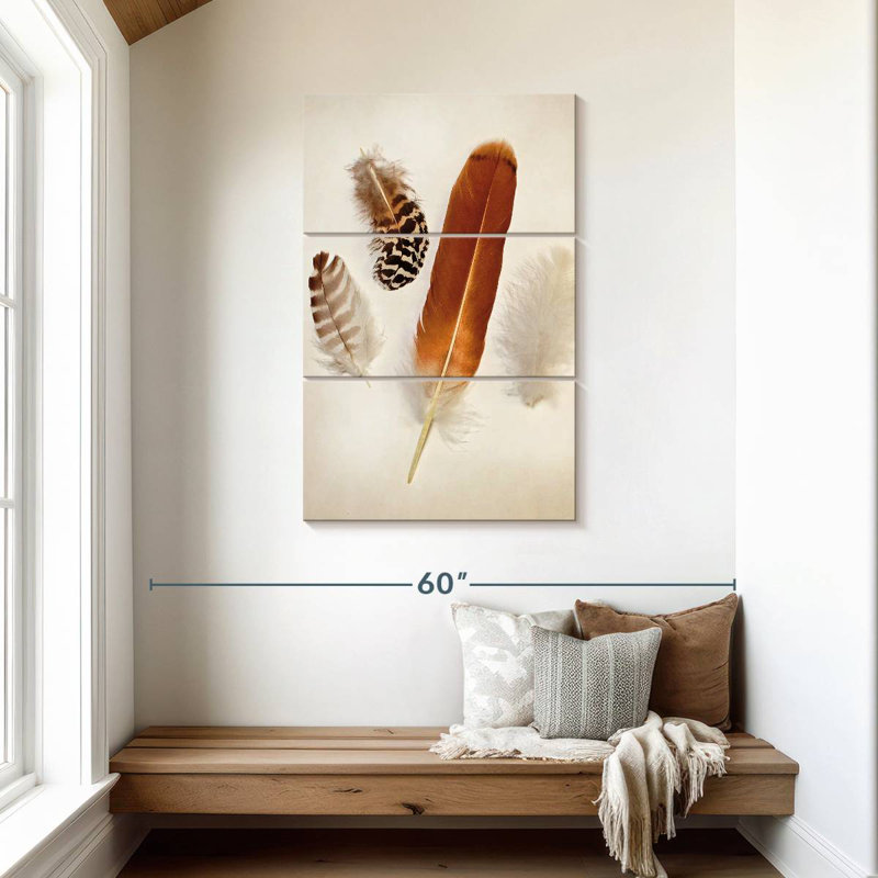 Groupe de plumes I, H 45 po x l 28 po