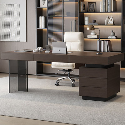 Modern Minimalist Smoked  Desk