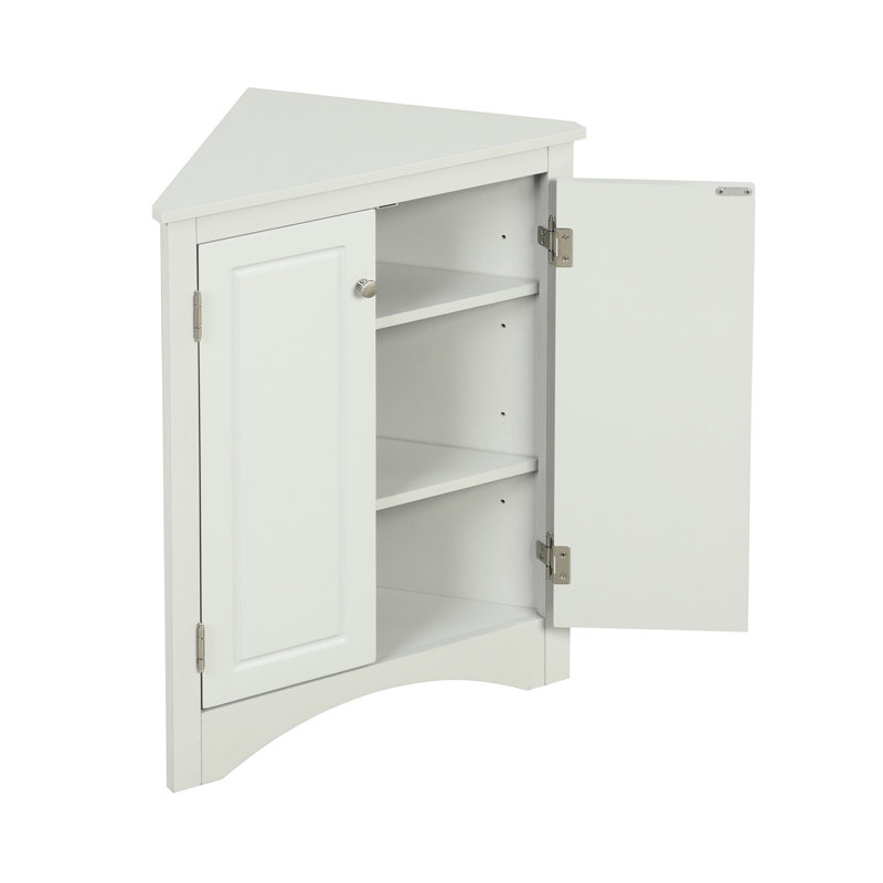 Armoire de salle de bain triangulaire grise - tablettes réglables pour plus de commodité, Vert menthe