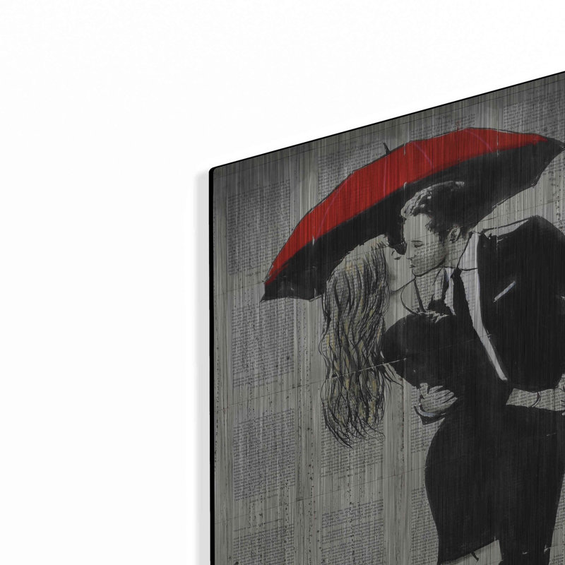 «The Kissing Rain» par Loui Jover, art mural en métal, H 24 po x l 16 po