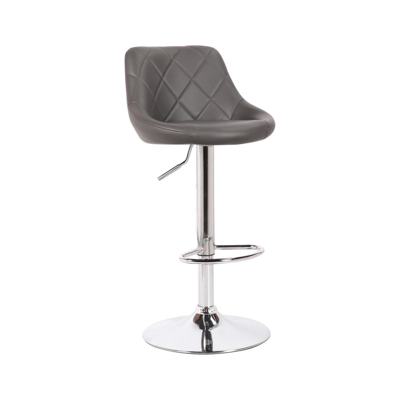 Abubokar Swivel Adjustable Height Bar Stool, Gray