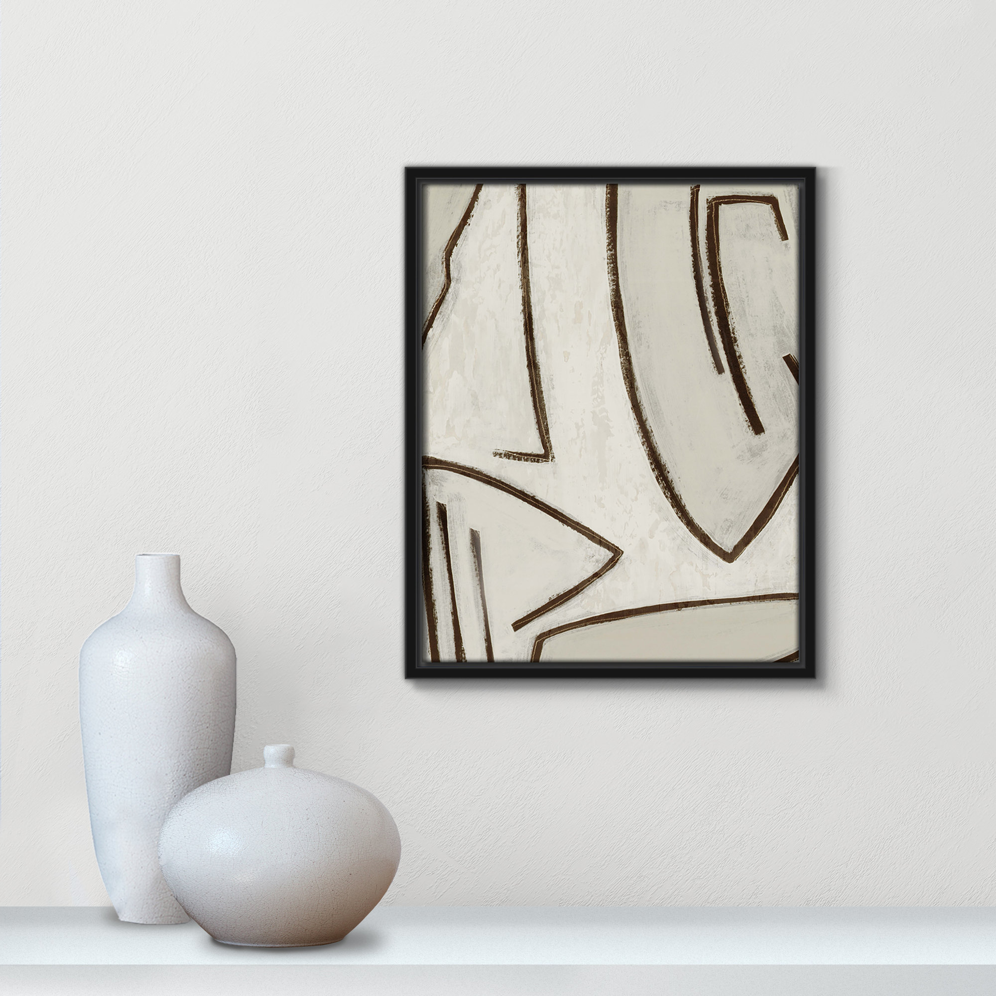 Line Work II, 12.5" W x 15.5" H, Black