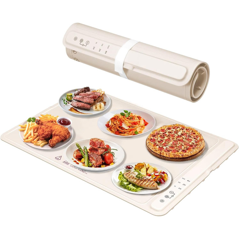 Fast Heating Warming Mat for Food with 3 Temperature and 4 Timer Settings